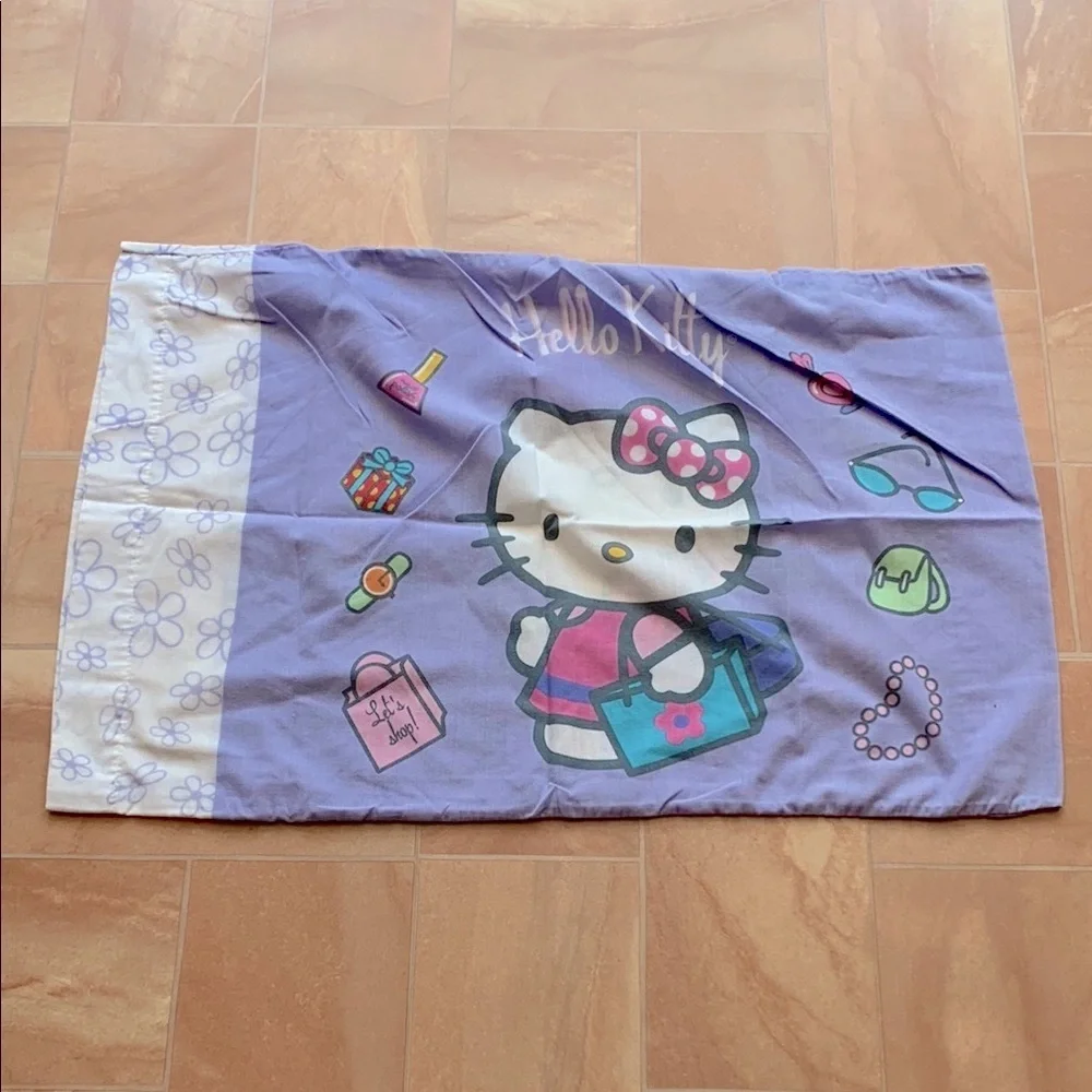 Hello Kitty Sanrio Vintage Girls Cute Purple Standard Pillowcase Cover